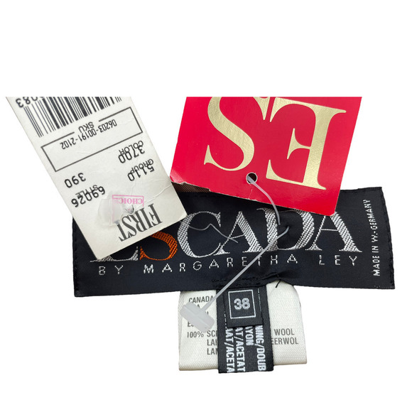 𝅺NWT ESCADA 80"S VINTAGE MARGARETHA LEY ORANGE WOOL CHECK BLAZER - Picture 8 of 8